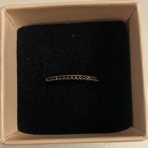 Single Row Black Rhinestone Stacking Ring